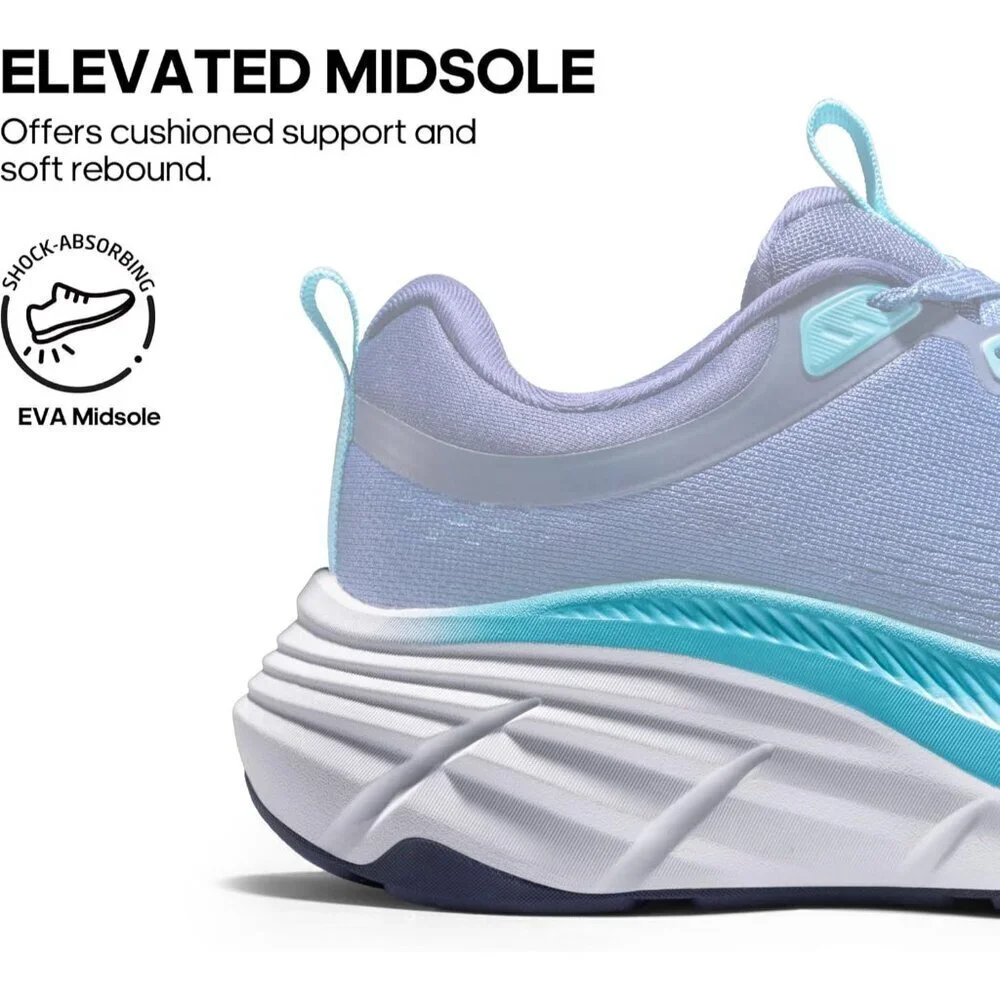 Nortiv 8 Women's Blue Walking Shoes Cushioned Non-Slip Breathable Sneakers